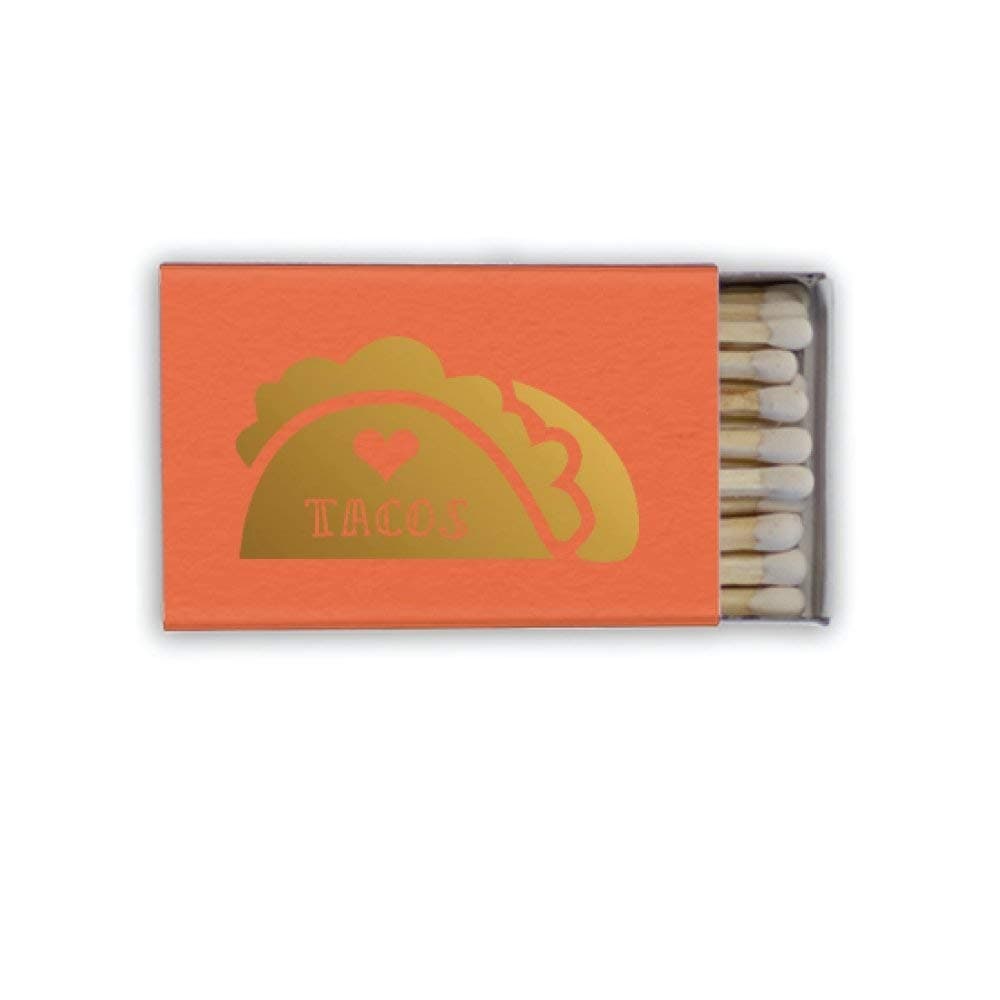 Gold Foil Love Tacos Matches