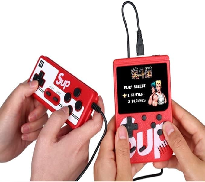 Handheld Game Console, Portable Retro Game Console with 400 Classical FC Games, Mini Arcade Machines with Built-in 1020mAh Rechargeable Battery Support for Connecting TV and 2 Players