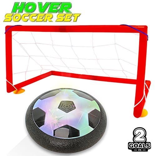 Kids Hover Toys Soccer Goals Ball Set with 2 Gates Nets Air Ball LED Light Football Toy for Boys/Girls Age of 2,3,4,5,6,7,8-16 Years Old,Children Gifts Play Indoor Or Outdoor Sport Game