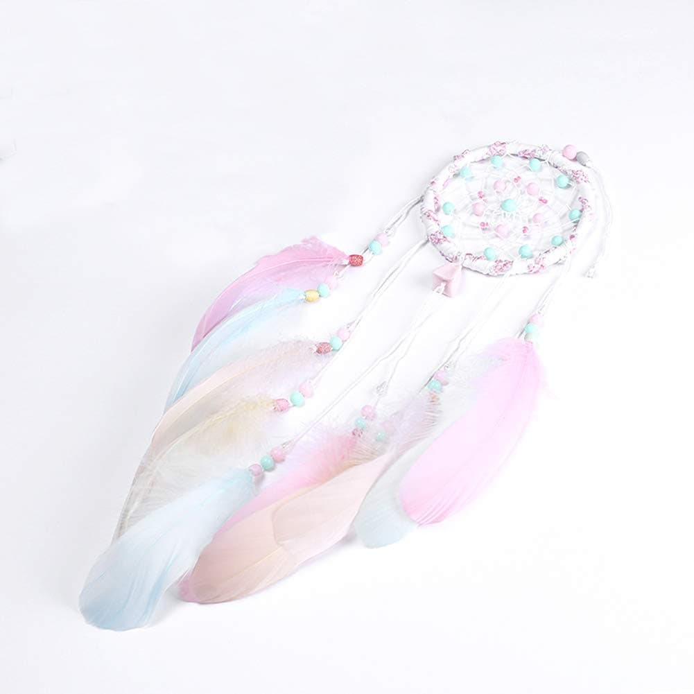 Dream Catcher Hanging Ornament Gift Handmade Traditional Feather Dreamcatcher Wall Hanging Car Hanging Home Decoration Decor Ornament Craft(Colourful)
