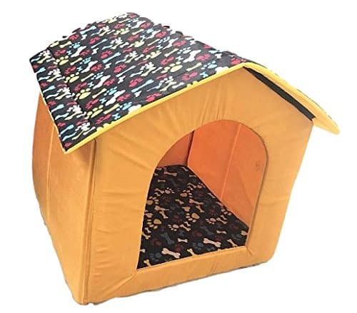 The DDS Store Foldable Velvet Fabric Pet House, Small (Colour May Vary)