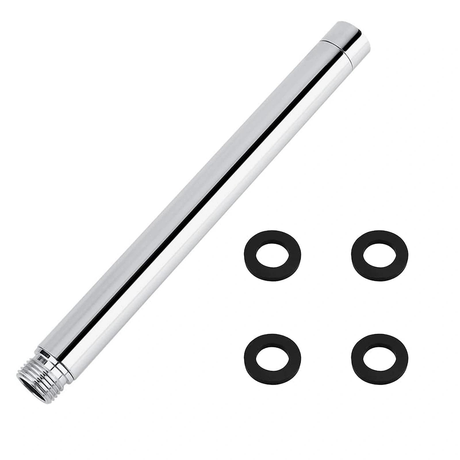 28cm Round Shower Head Extension 304 Stainless Steel Shower Head Extension Arm G1/2" Straight ShowerHead Extender Pipe Handheld Shower Extension Pipe for Bathroom