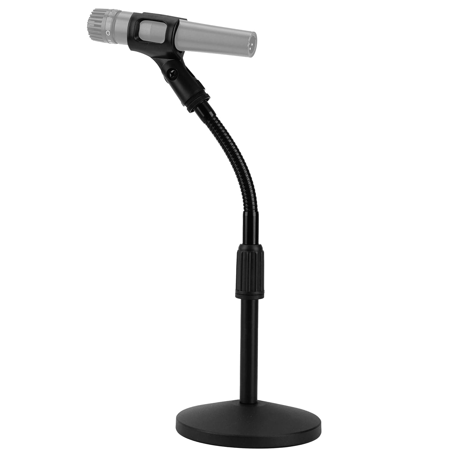 for Creators Gooseneck Telescoping Tabletop Microphone Stand with Flexible Arm Compatible with Shure KSM11, SM57, TONOR D5, K1 Adjustable Desk Mic Holder with Weighted Base
