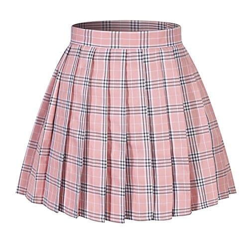 BeautifulfashionlifeWomen Girls Short Plaid Pleated Skirts Uniform Cosplay Costumes