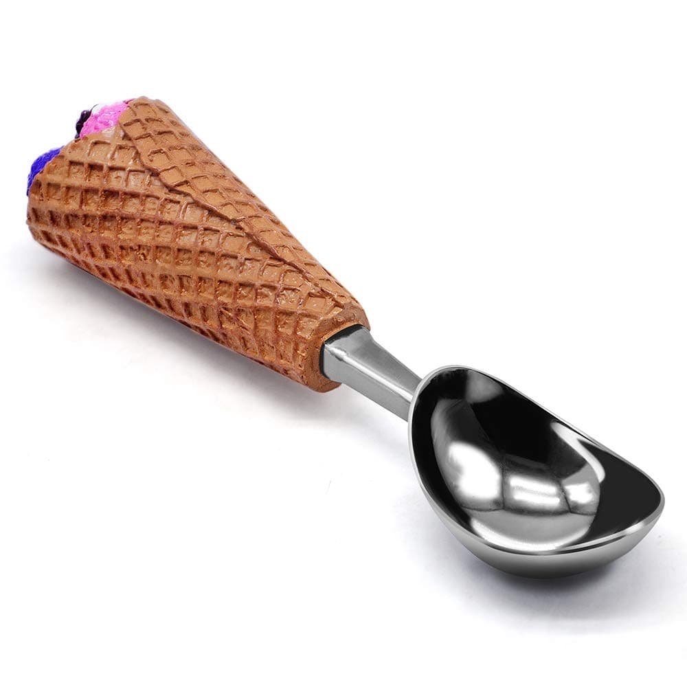 Sunnyac Ice Cream Scoop, Solid Zinc Alloy Melon Baller Scooper, Creative Spoon with Nonslip Resin Handle, For Ice Cream Ball DIY, Dishwasher Safe