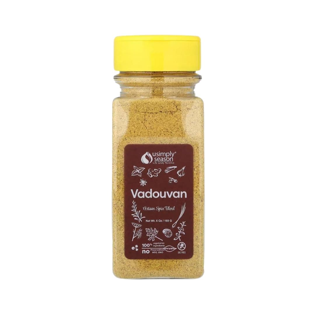 USimplySeason Vadouvan Curry (6 oz) - French Indian Fusion Seasoning Spice Blend for Meat Rubs and Soups - Vegan, Non-GMO, No Salt, Made in USA