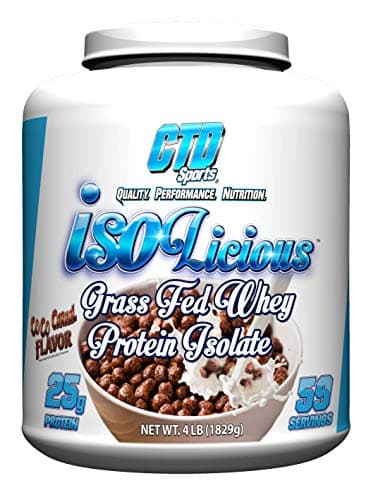 Grassfed Whey Protein Powder. Best Tasting, Low Carb Grass Fed Protein Isolate. Isolicious 4 lb Jug Coco Cereal Flavor