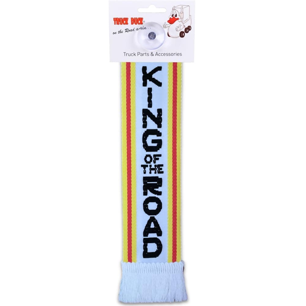 Truck Car Mini Scarf King of the Road Trucker woven Pennant Flag Window Decoration with Suction Cup