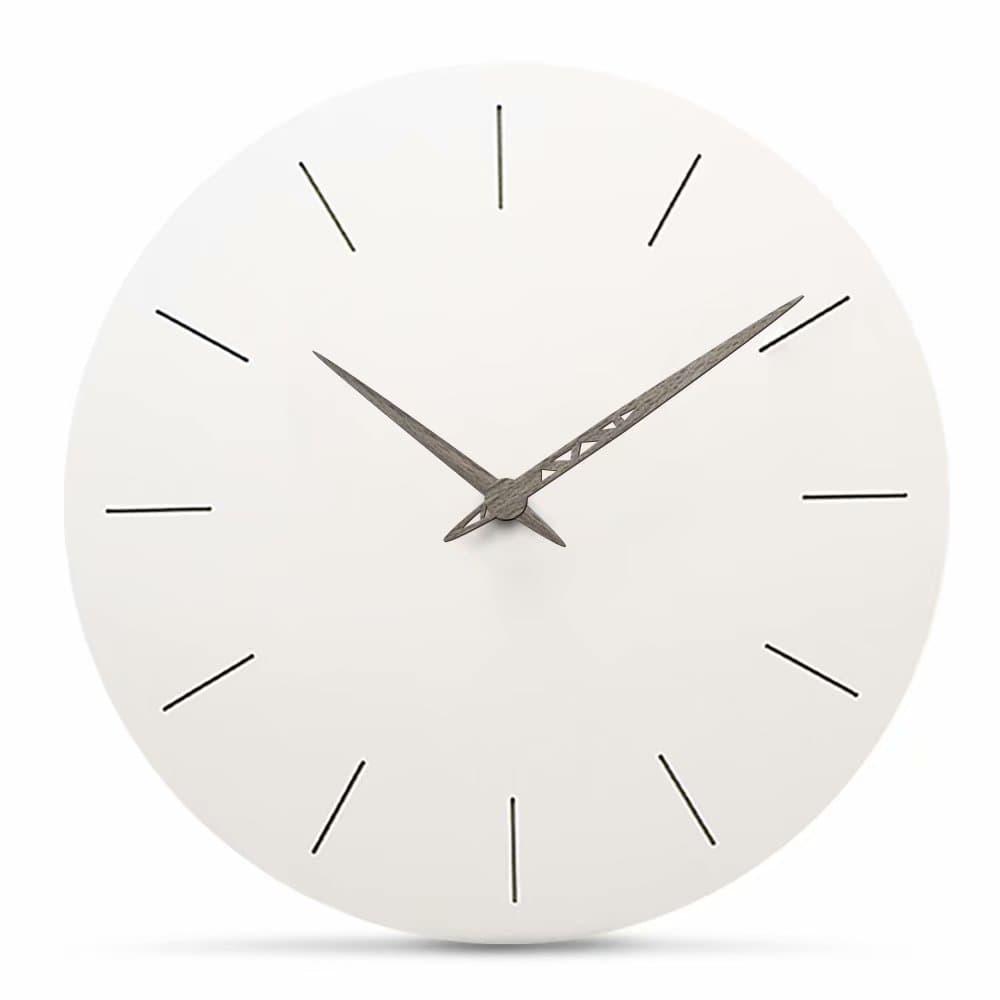Silent White Round Wall Clock Non Ticking 12 Inch Atomic Sweep Movement Analog Clock, Decorative for Kitchen, Living Room, Bathroom, Bedroom, Office