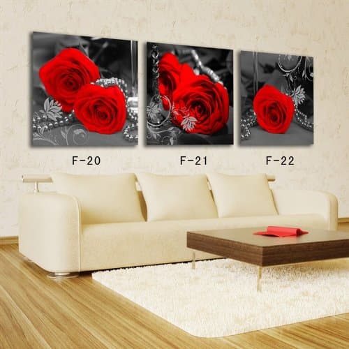Rose portrait Frameless paintings canvas modern art of three pieces，canvas prints，painting canvas panels , wall decal， canvas ， prints， arts