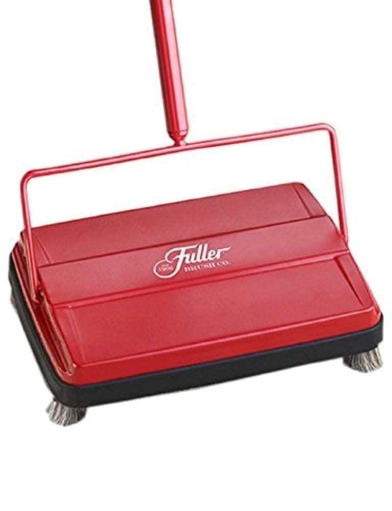 Fuller Brush Electrostatic Sweeper-9" Path-Lightweight, Easy-Use Compact Cleaning System-Ideal On Carpets & Hard Floor Surfaces-Red, Grass Metal Wood