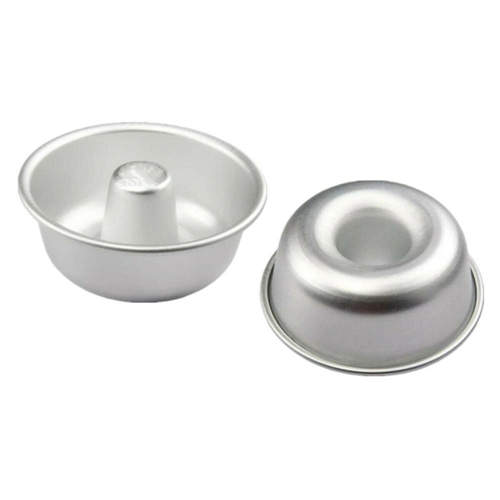 SPDD 10pcs Hollow Chiffon Cake Mold,Aluminum Alloy Donut Pan Mould 8cm Muffin Candy Jelly Cake Biscuit Baking Tray Baking Tin Ring