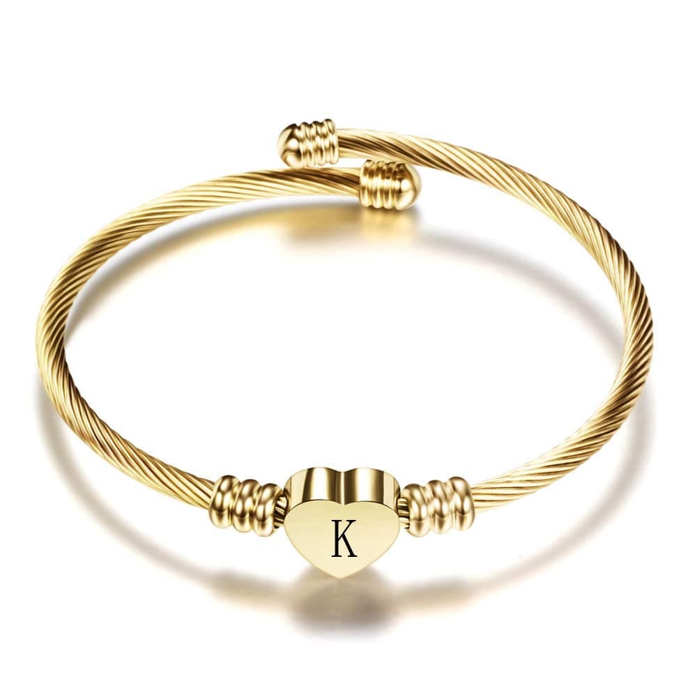 - Gold Bracelets for Girls-A to Z Stainless Steel Heart Initial Girl Jewellery, Birthday Gifts for Girls
