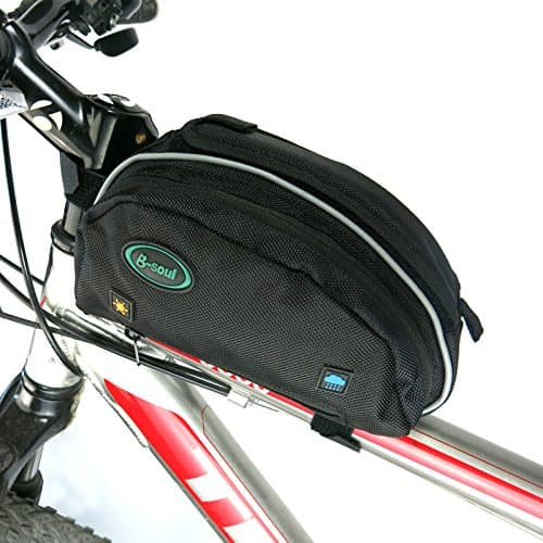 NUNEN Bike Cycling Frame Bag,Head Tube Bag With Rain Cover Front Pannier Double