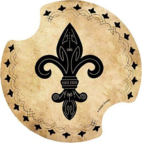 Thirstystone Fleur de Lis II Car Cup Holder Coaster, 2-Pack (DRT1)