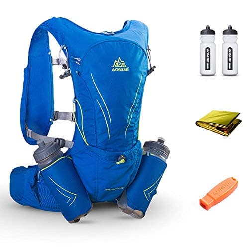 Loluka Hydration Pack 15L Ultra Lightweight Running Vest Marathon Backpack Hydration Pack 2 Pcs 600 ML Water Bottle Adjustable Padded Shoulder Chest & Waist Straps Reflective Design Daypack