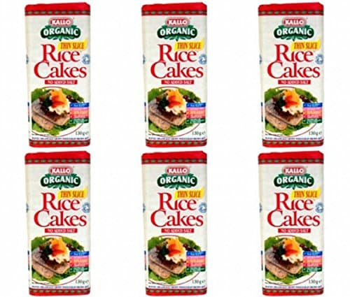 (6 Pack) - Kallo - Thin Rice Cakes No Added Salt | 130g | 6 Pack Bundle