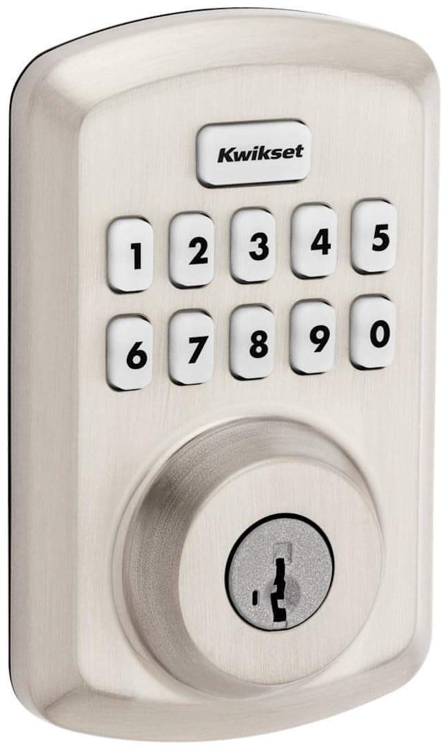 Kwikset 9250TRS-15S Transitional Powerbolt 2 Electronic SmartCode Deadbolt SmartKey with RCAL Latch and RCS Strike Satin Nickel Finish