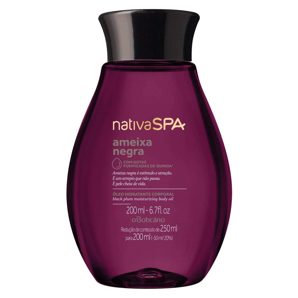 Boticario - Linha Nativa Spa (Ameixa Negra) - Oleo Hidratante Corporal 200 Ml - (Boticario - Nativa Spa (Black Plum) Collection - Body Moisturizing Oil 6.7 Fl Oz)