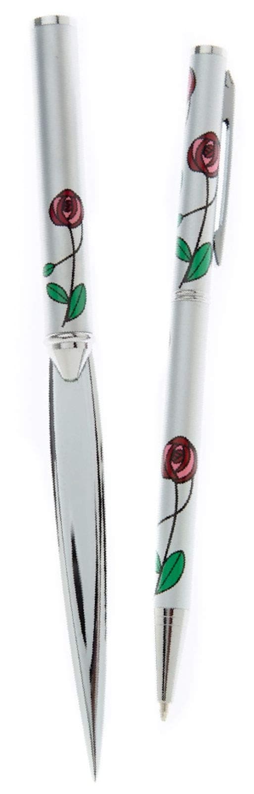 Womens Red Rose Pen and Letter Opener Gift Boxed Set - Charles Rennie Mackintosh Design