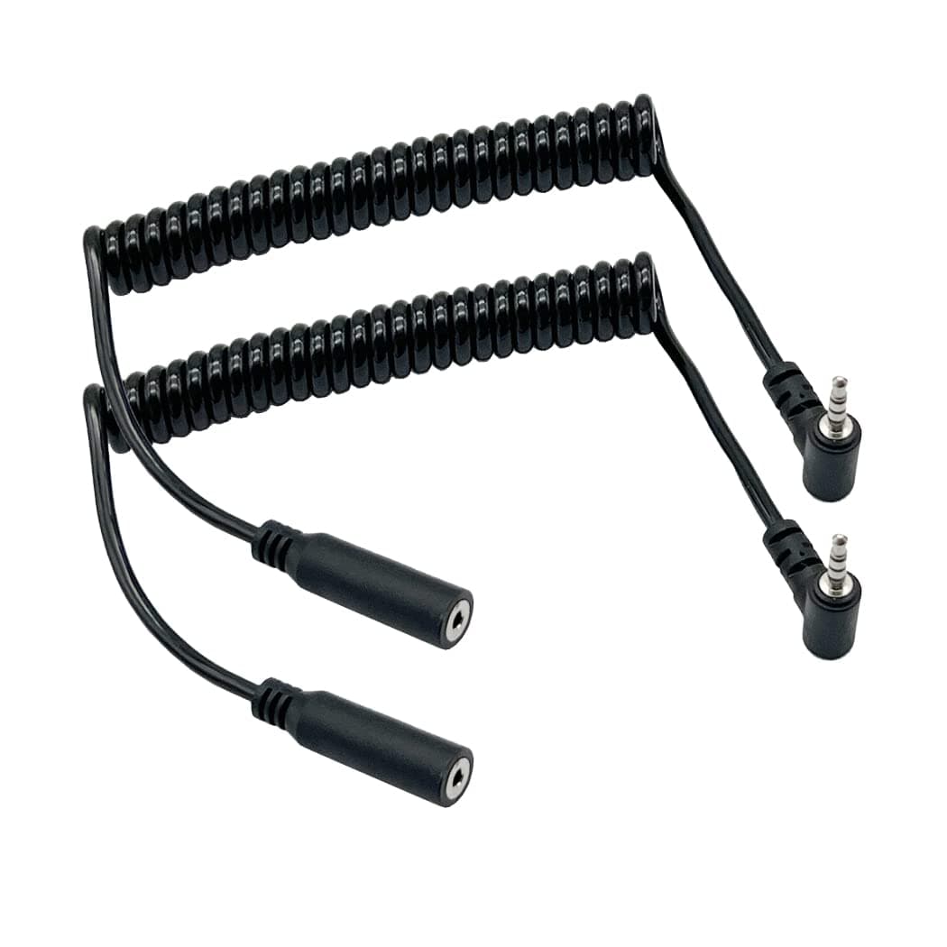 Seadream 2.5mm Coiled Extension Cable 2Pack 2.5mm Right Angled Male to Female Dash Cam Rearview Backup Camera Reverse Car Recorder Cord Extension Retractable Spring Cable,Stretch Length 3.3FT