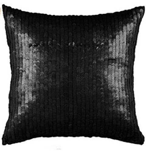 Decorative Designer Black Sequin Pillow With Insert