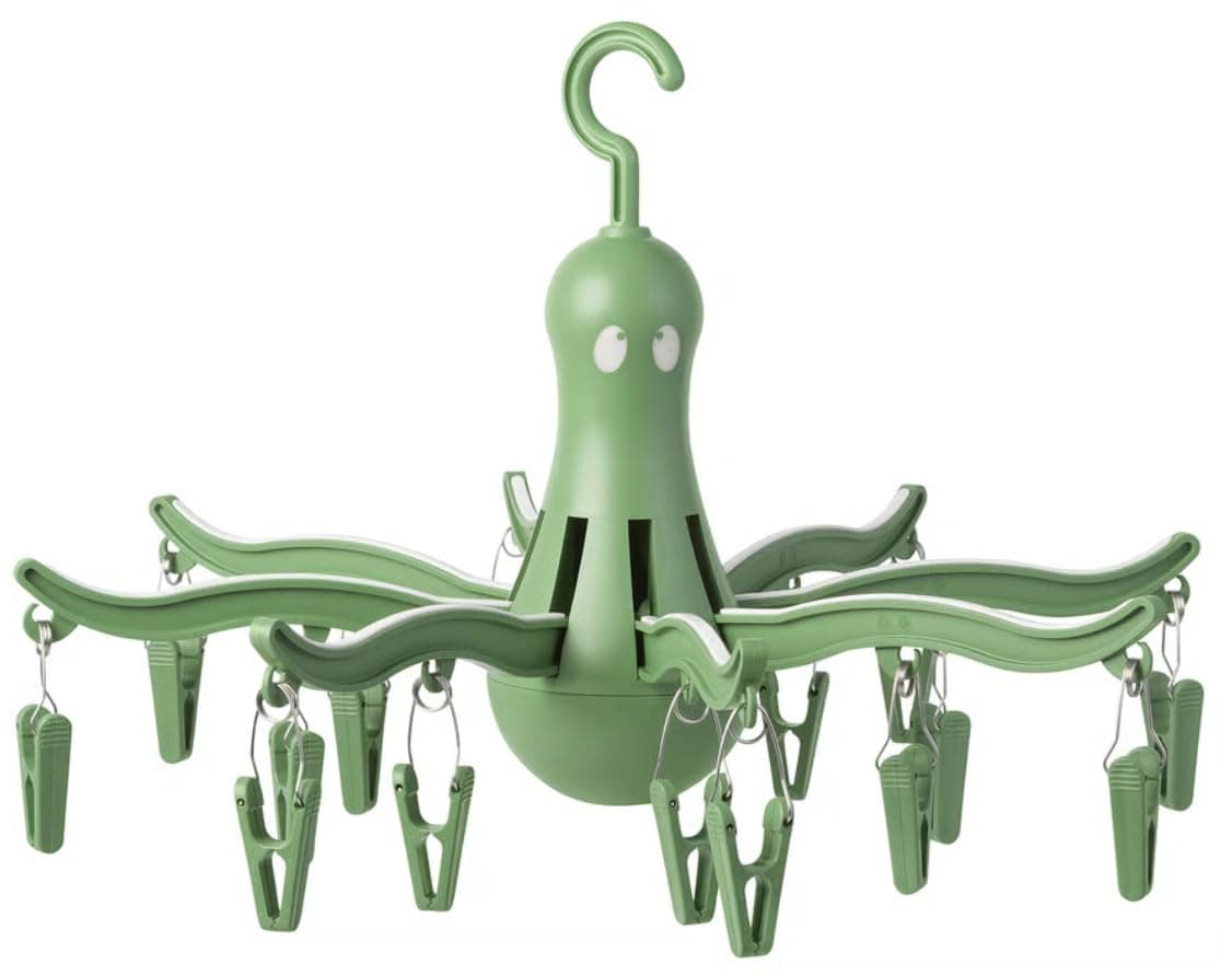 PRESSA IKEA Hanging dryer 16 clothes pegs, Green