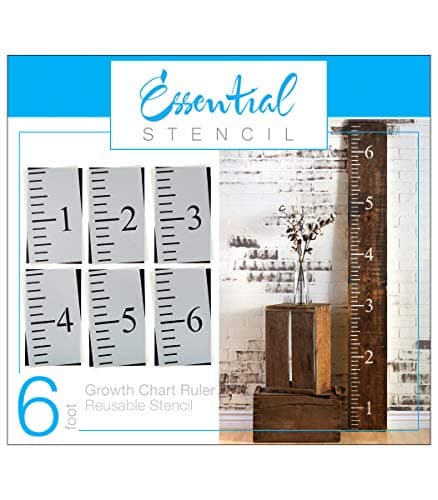 6ft Growth Chart Ruler Stencil | Ideal for Painting On Wood, DIY French Country Home Decor, Rustic Decor for Farmhouse, Fixer Upper, Joanna Gaines, Magnolia Style (DIY 6 Foot Template)