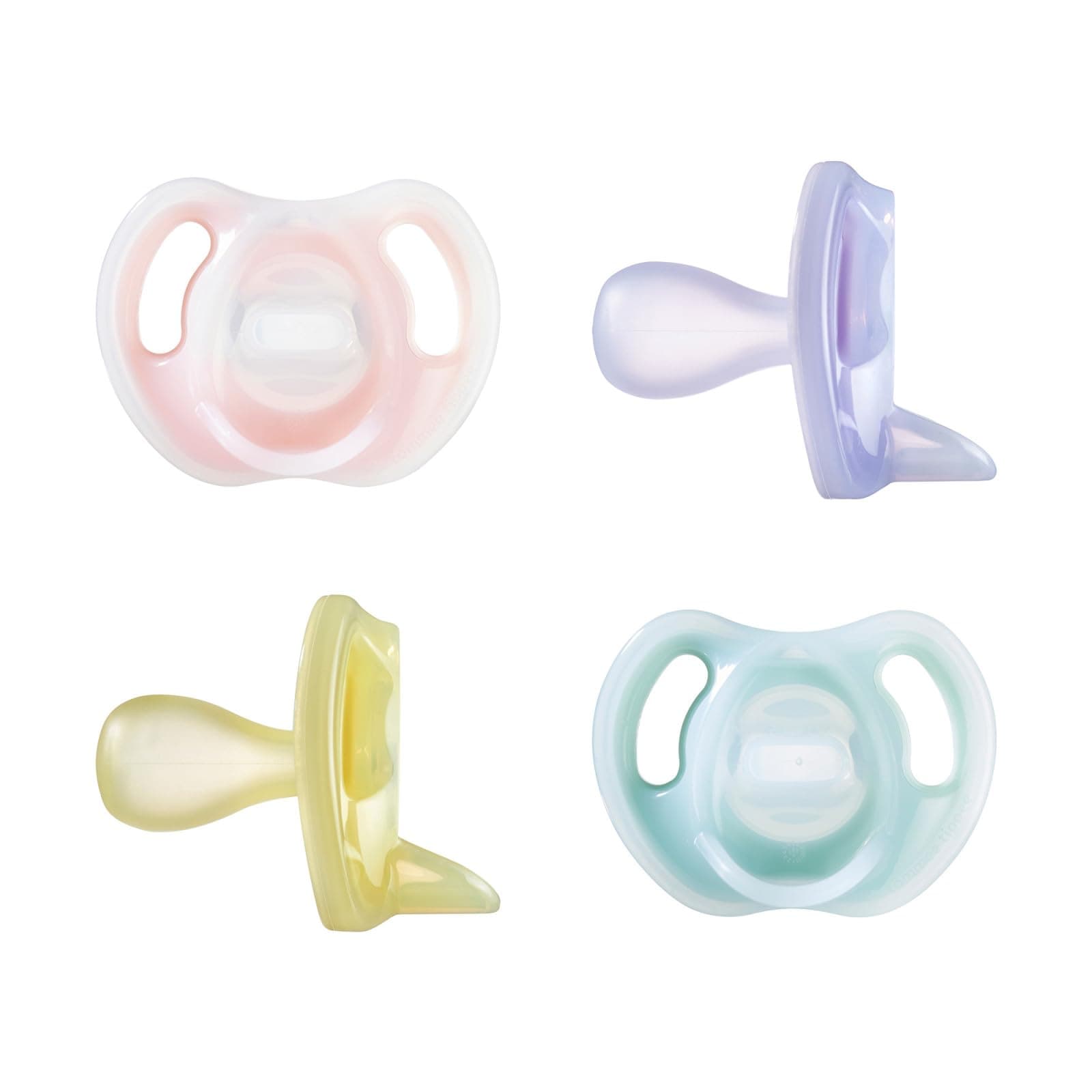Tommee Tippee Ultra-Light Soothers, 6-18m, 4 Pack, Lightweight Dummy, Symmetrical Teat, BPA-Free Silicone, Orthodontic Design