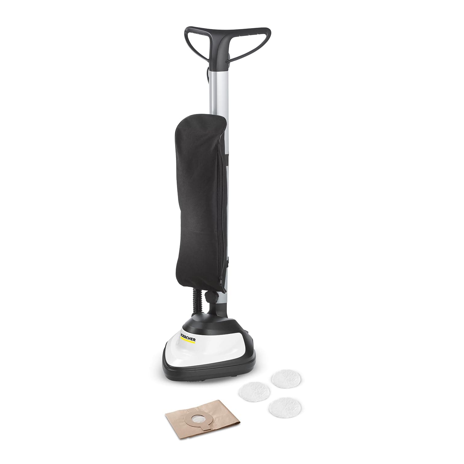 Kärcher FP 303 Floor Polisher, Floor Polisher with Suction Function for Polishing All Hard Floors, Rotational Speed: 1,000 rpm, Power: 600 W, Working Width: 29 cm, with Polishing Pads and Filter Bag
