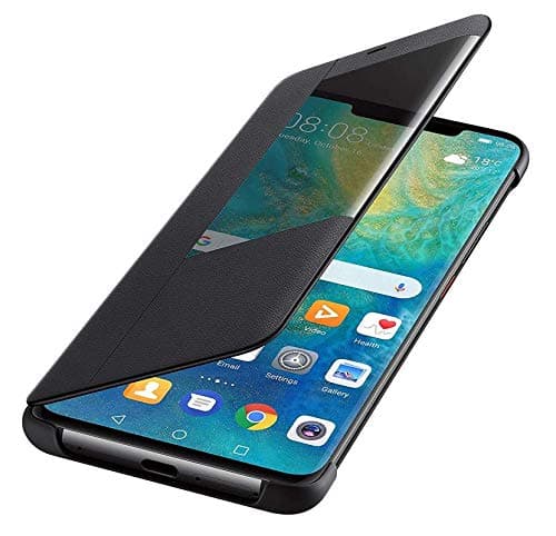 S View Window Leather Flip Cover for Huawei Mate 20 Pro - Black