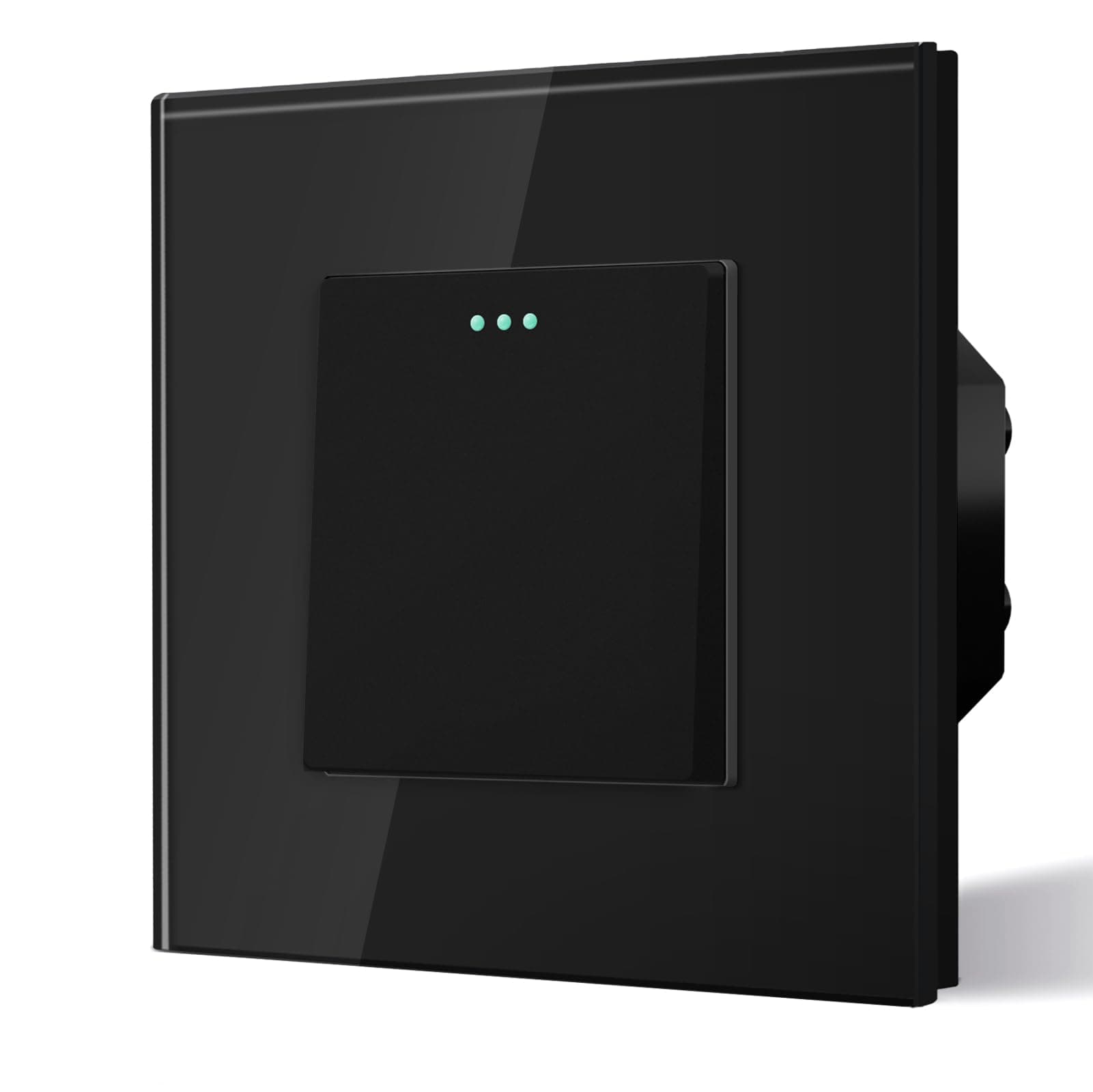 BSEED Toggle Light Switch Single 1 Way Black PC Button 10 Amp Mechanical Wall Light Switch 86mm Glass Frame Toggle Standard Switch