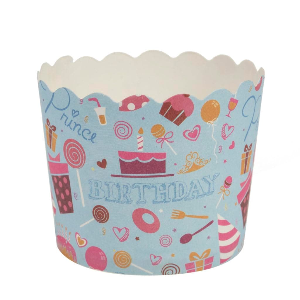 Blue Birthday Small Scalloped Baking Cup, Pack of 20