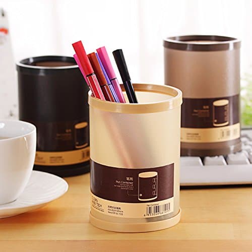 GMissT Pencil Cup for Desk Pen Container Cylinder Pen Pencil Pot Light Coffee