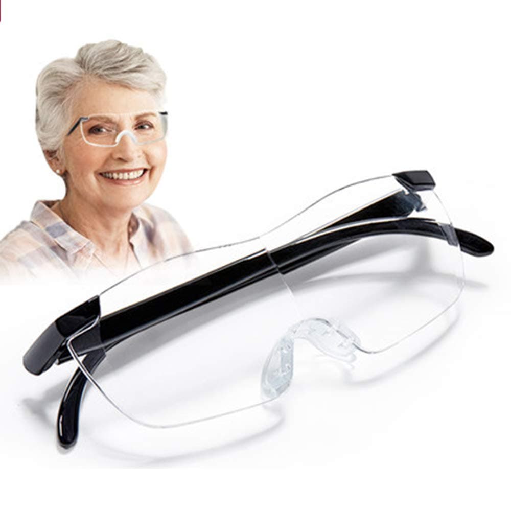 Reading Glasses 2.5 Magnifying Glass 160% - Women Mens Stylish Specs Frames Hands Free Black Readers Reading Glassed - Ideal for Meticulous Work, Reads Small Letters, Jewlers Necklace Magnifier