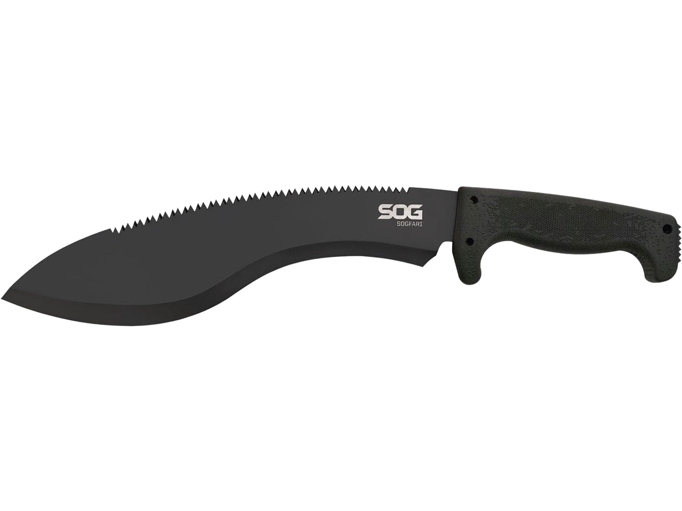 SOG Sogfari Kukri 13" Stainless Steel Survival Machete Knife | Saw on the Back of the Blade, Textured Handle, Nylon Sheath