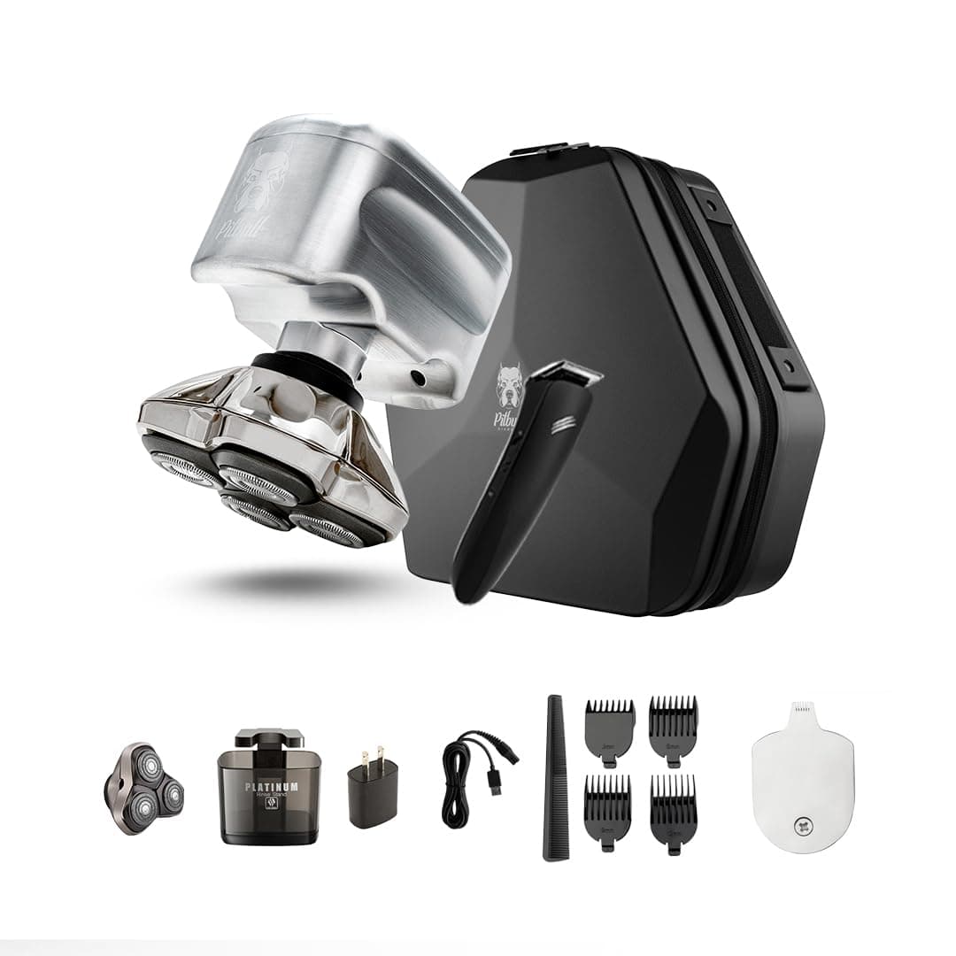 Pitbull Diamond PRO Head and Face Shaver - Ultimate Men's Grooming Kit - Electric Razor & Shaver for Head, Beard & Body - Cordless, Travel-Friendly, Includes Charging Cable
