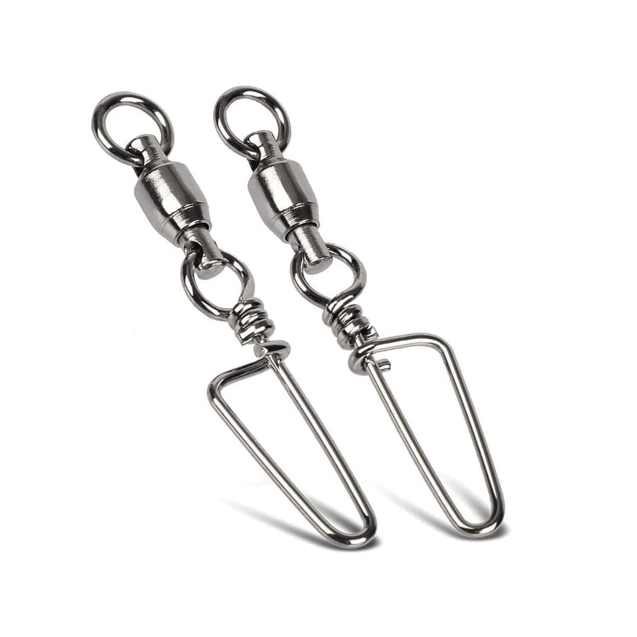 NEJLSD Fishing Snap Swivels Connector High Strength Stainless Steel Terminal Tackle Fishing Line Swivels Connector with Safety Snap