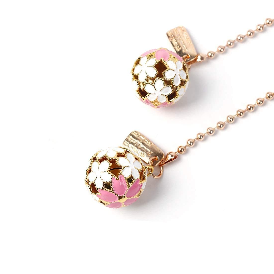 YGMONER Pair of Lucky Cat Car Interior Mirror Hanging Accessories Car Decor Mini Porcelain Maneki Neko Dangle Charm (Sakura Bell)