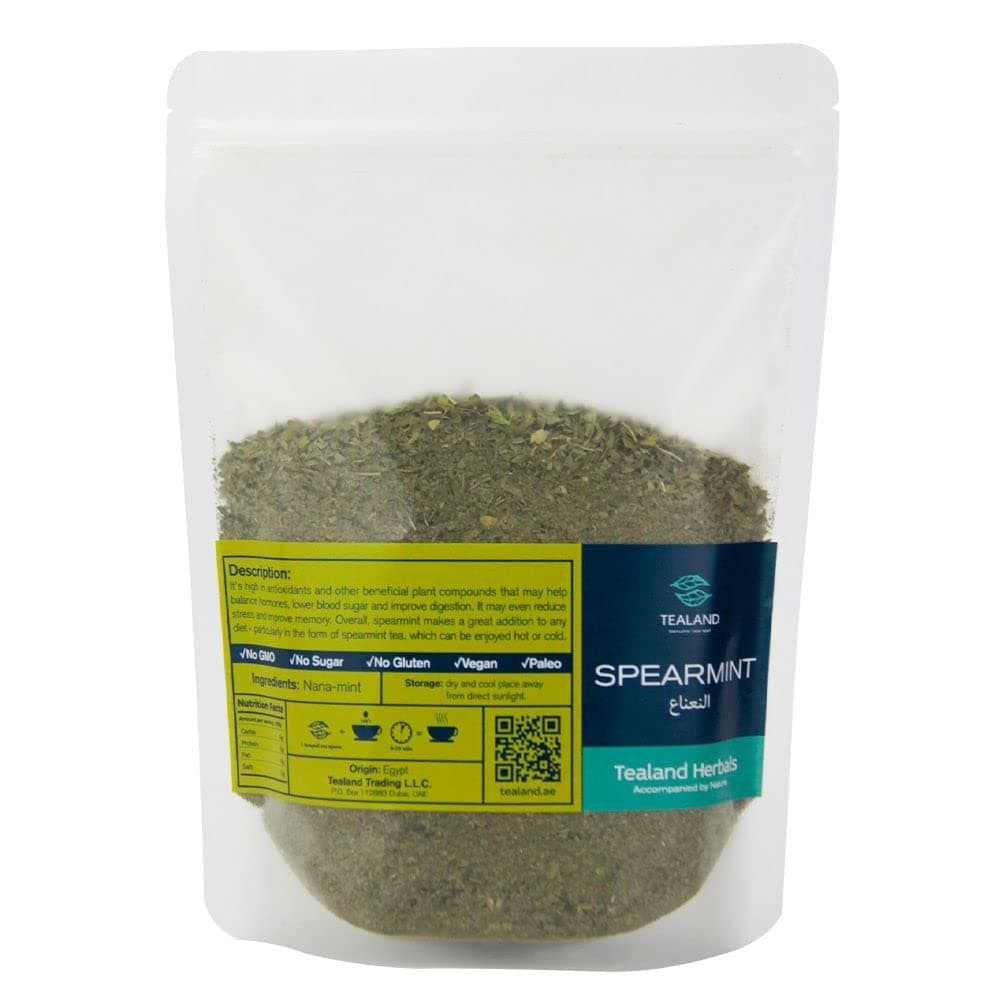 Herbal Tea Antioxidant Rich Natural & Pure Taste Caffeine-Free Stress Relieving Immune Support (Spearmint (Nana Mint), 80g)