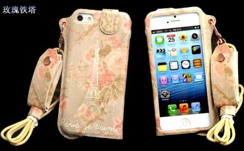 Thinkcase Carryberry 5 5S 5C Pattern Flower Leather phone case neck hanging wear strap rope cover for iphone 5C 5S DF08#