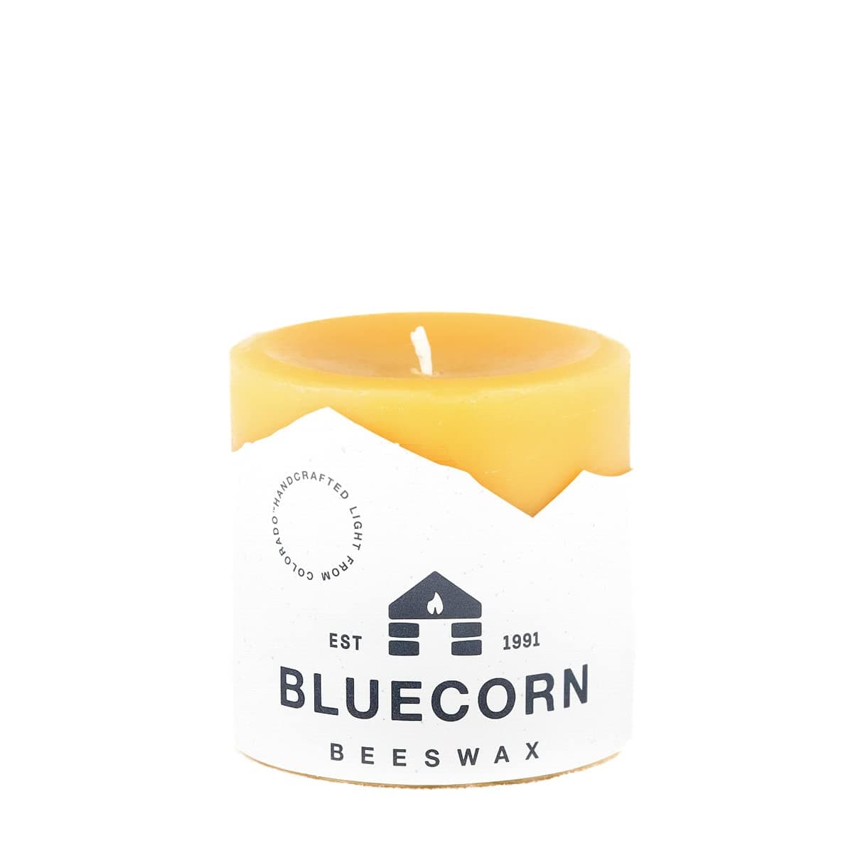 Bluecorn Beeswax Pillar Candle, 100% Pure Natural Bees Wax, 3x3 Candle, Clean Burning & Dripless, Long Lasting (50 Hr), Paraffin, Soy & Fragrance Free, Fall & Christmas Home Decor, American Made, 1 Ct