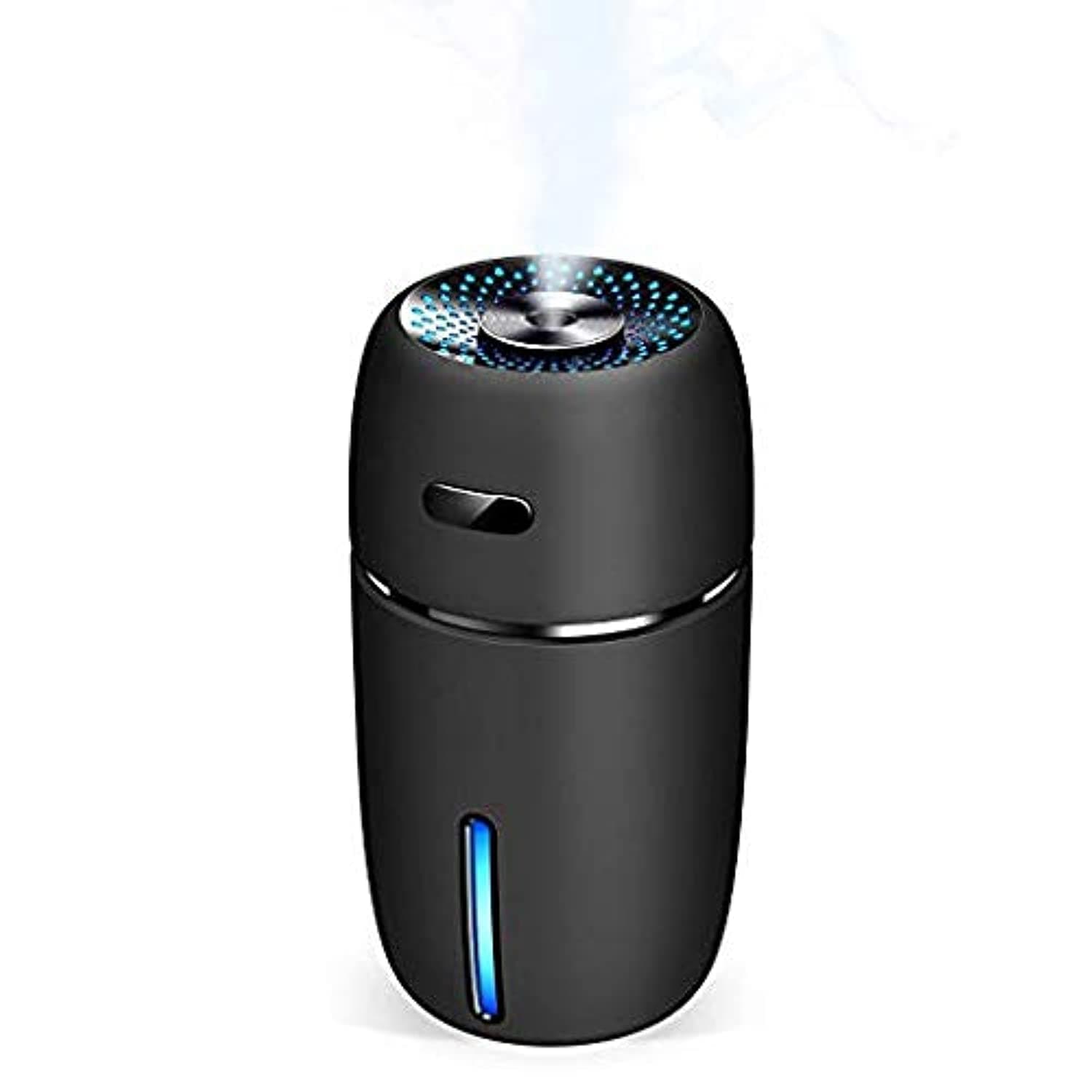 USB Car Humidifier, 200ml Mini Portable Humidifiers Air Purifier with 7 Colors LED Night Light, Quiet Operation, Adjustable Mist Modes for Travel Home Baby Office Car (Black)