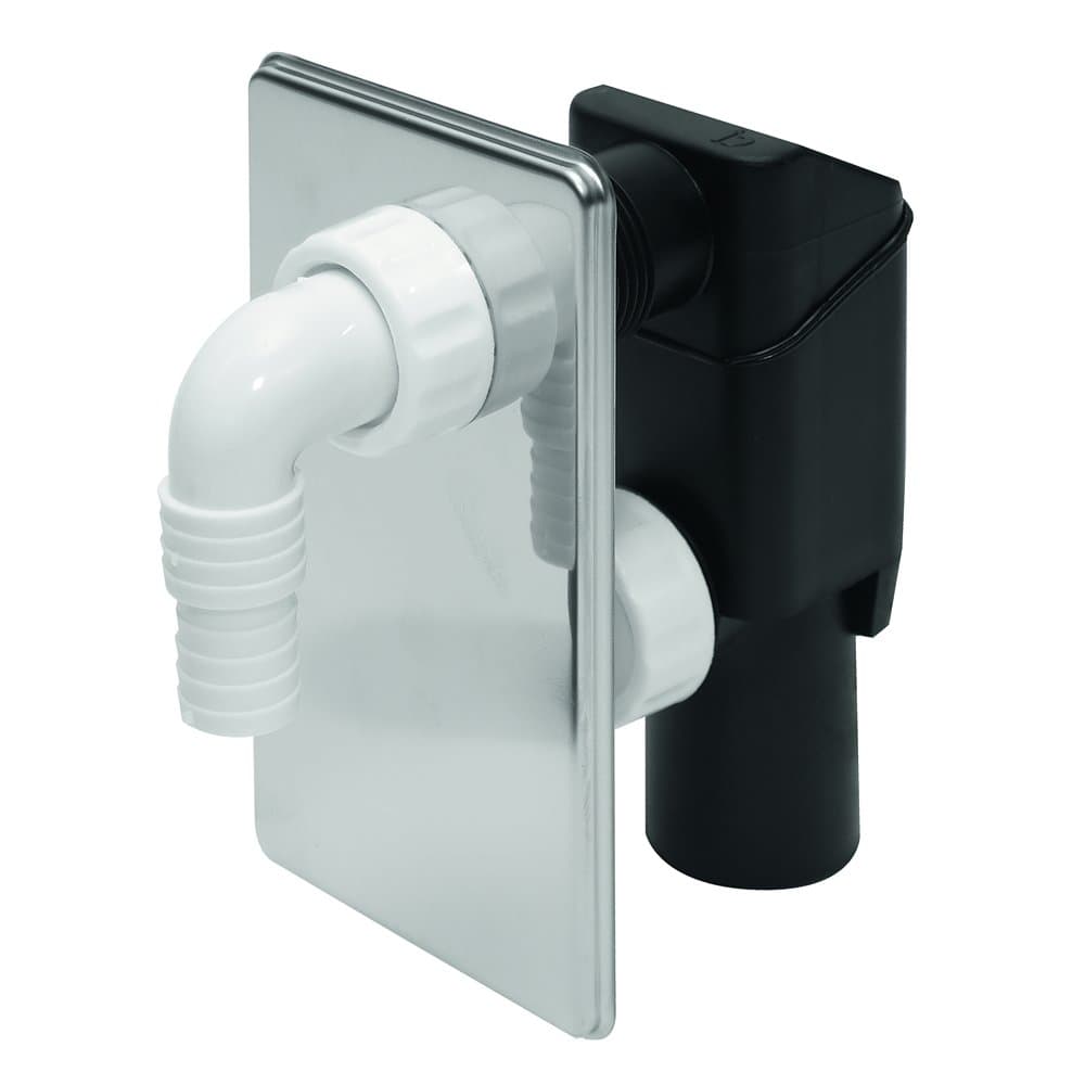 Chrome Concealed Washing Machine Dishwasher Waste Pipe Drain Trap Kit Self Cutting Out