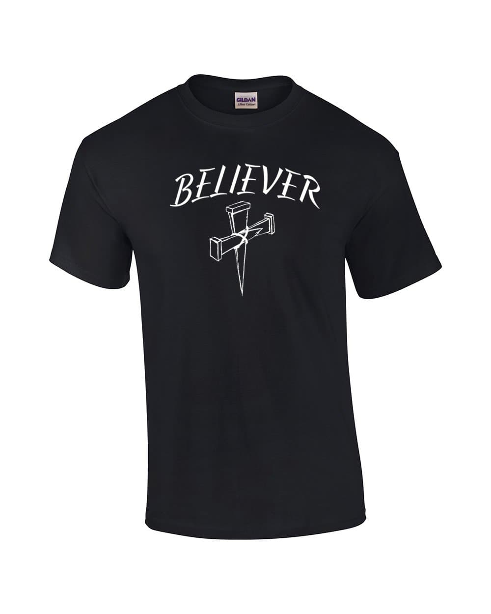 Trenz Shirt CompanyChristian Tee Shirt Believer with Cross Military