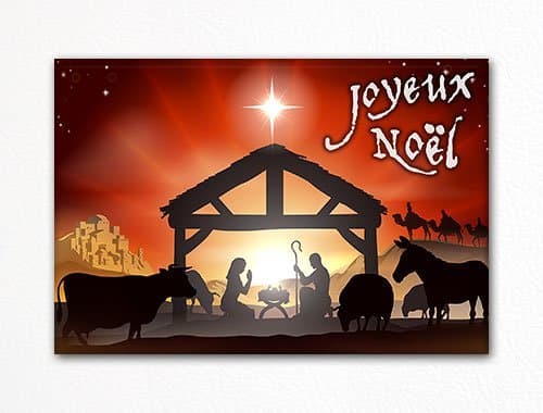 Traditional Christmas Nativity Manger Scene Joyeux Noel Fridge Magnet