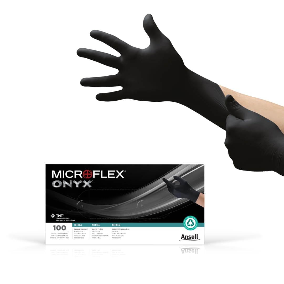 Microflex Onyx N64 Nitrile Gloves X-Large black N644 100