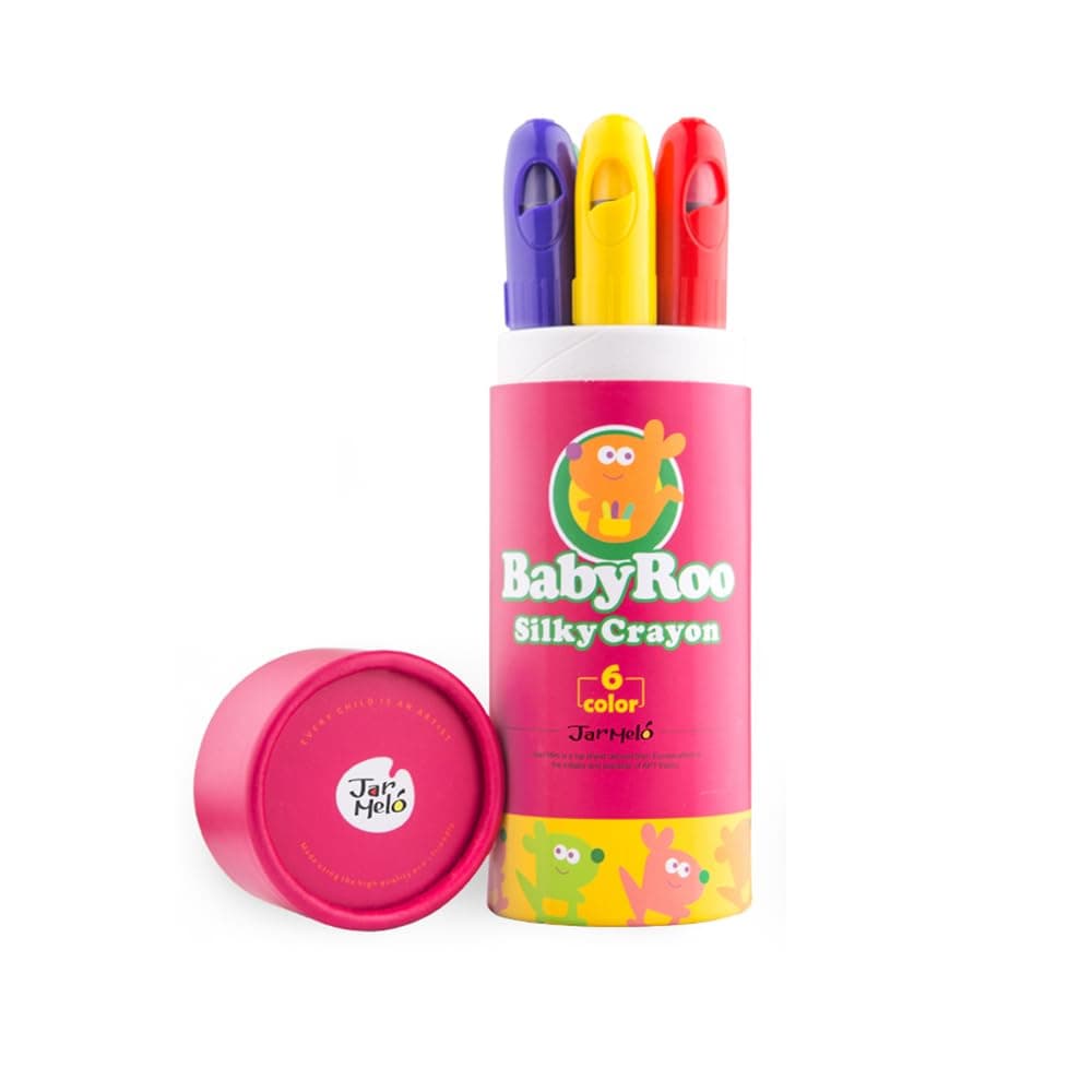 Jar Melo Washable Crayons -6 Colors; Non Toxic; 3 In 1 Effect (Crayon- Pastel- Watercolor); Slick; Twistables Gel Crayons; Barrel Crayons; Art Tools; Silky Crayons; Jumbo