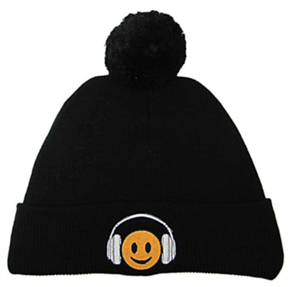 Emoji Headphones Pom Pom Beanie
