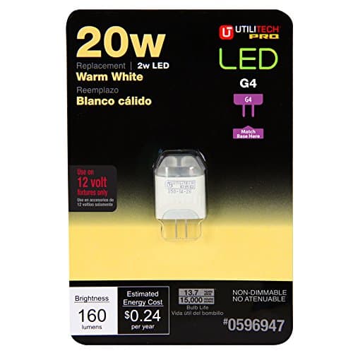 Utilitech 2-Watt (20W Equivalent) G4 Base Warm White Decorative LED Light Bulb